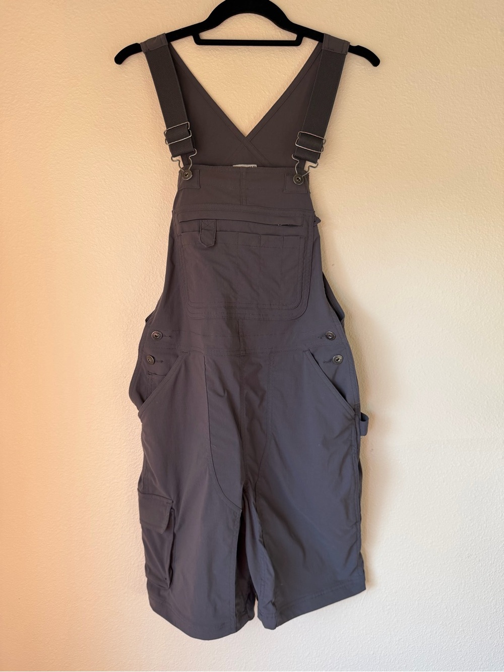 Duluth Trading Co Gray Short Utility Overalls, Size XS